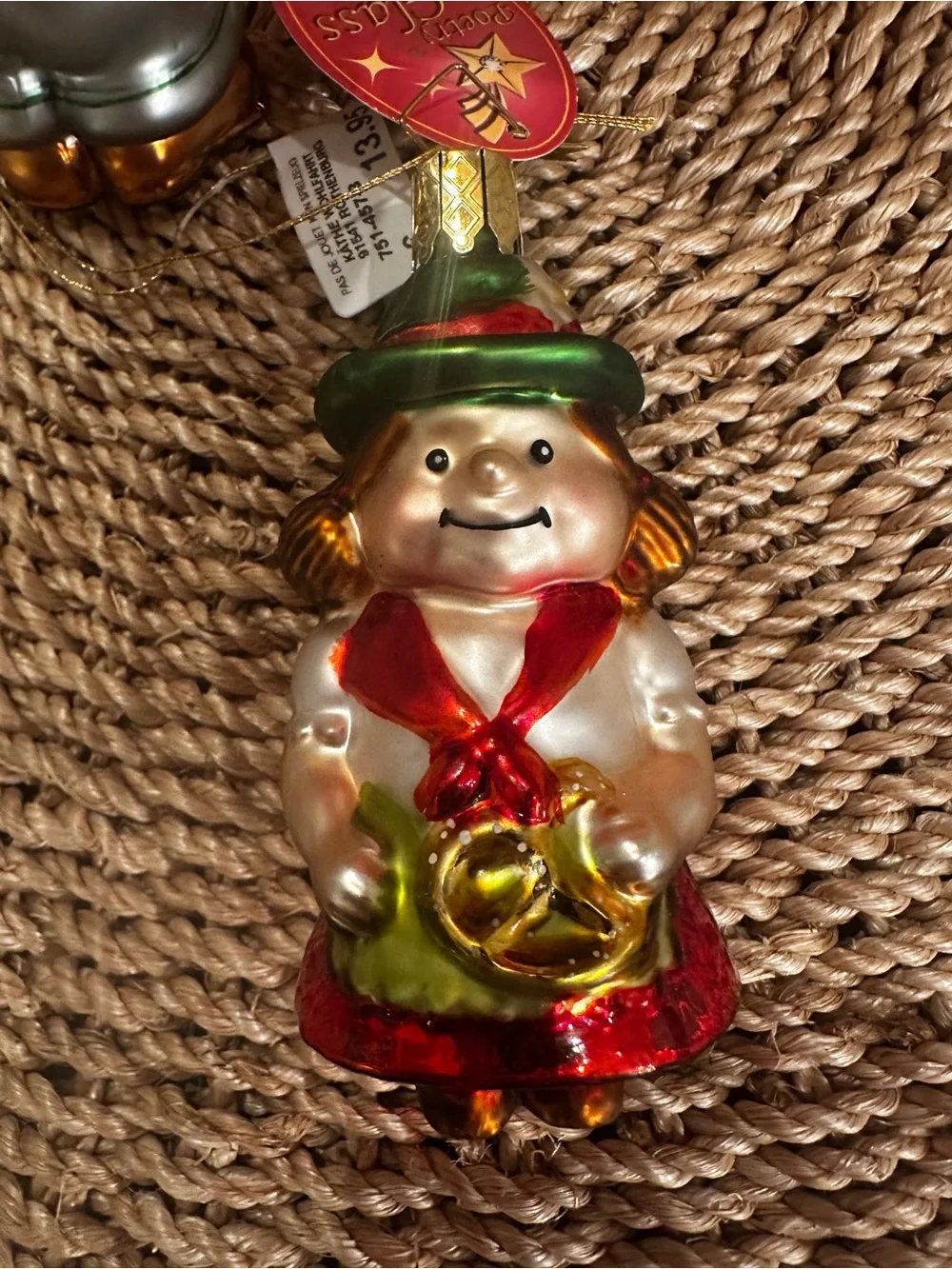 NWT Kathe Wohlfahrt German Glass Hand-Painted Octoberfest Ornaments - Set of 2